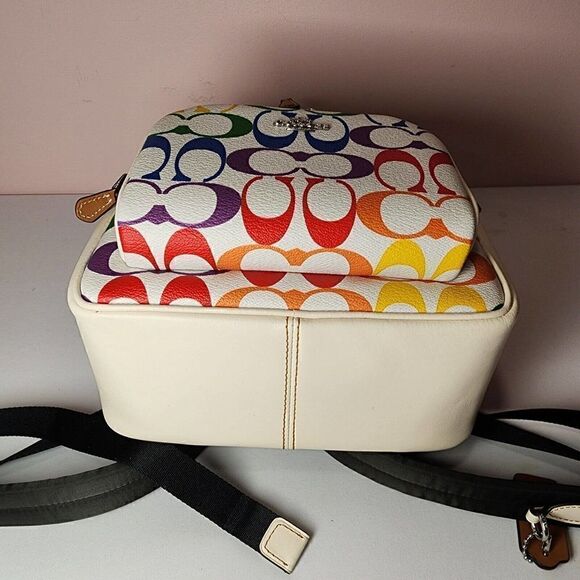 NWT COACH CK377 MINI COURT BACKPACK RAINBOW SIGNATURE PRIDE - Picture 6 of 7